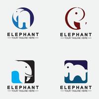 définir le modèle de conception d'illustrateur de vecteur de logo d'éléphant