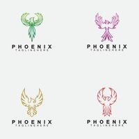 définir le modèle de conception d'illustration vectorielle logo phoenix vecteur