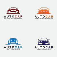 définir la conception de logo de voiture automatique avec silhouette d'icône de véhicule de voiture de sport concept. modèle de conception d'illustration vectorielle. vecteur