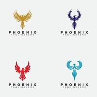 définir le modèle de conception d'illustration vectorielle logo phoenix vecteur