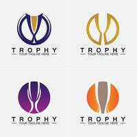 icône du logo vectoriel du trophée. icône du logo du trophée des champions pour le modèle de logo du prix gagnant