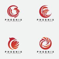 modèle de conception d'illustration vectorielle de logo phoenix vecteur