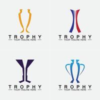 icône du logo vectoriel du trophée. icône du logo du trophée des champions pour le modèle de logo du prix gagnant