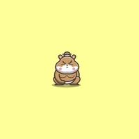 illustration vectorielle de hamster sumo japonais vecteur
