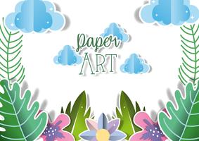 Papier art paysage vecteur