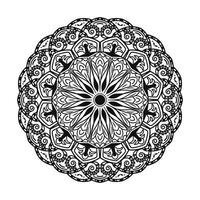 page de coloriage de mandala floral pour enfants et adultes. art vectoriel décoratif rond noir et blanc