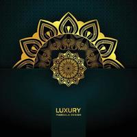 design de fond de cadre de mandala de luxe avec couleur dorée vecteur