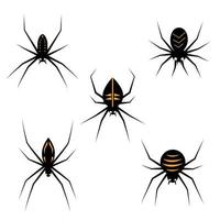 ensemble d'araignées de dessin animé, halloween. vecteur