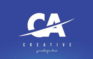 ca lettre ca logo moderne design fond jaune blanc et swoosh. vecteur