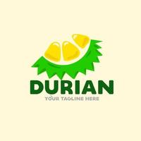 illustration de dessin animé de logo de fruits durian vecteur