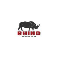 modèle de logo de rhinocéros sur fond blanc vecteur