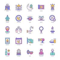 pack d'icônes islam pour la conception, le logo, l'application, l'interface utilisateur de votre site Web. conception de couleur remplie d'icône de l'islam. illustration graphique vectorielle et trait modifiable.