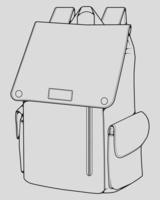 croquis d'un sac à dos. sac à dos isolé sur fond blanc. illustration vectorielle d'un style de croquis. vecteur