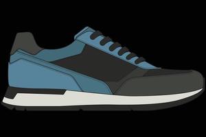 chaussures de baskets vectorielles pour l'entraînement, illustration vectorielle de chaussure de course. chaussures de sport couleur pleine. vecteur