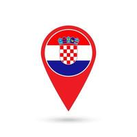 pointeur de carte avec contry croatie. drapeau croatie. illustration vectorielle. vecteur