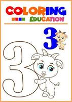 numéro de coloriage pour l'apprentissage des enfants vecteur