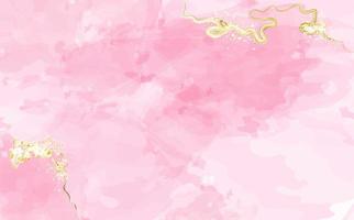abstrait aquarelle rose ou abricot avec texture dorée. peinture fluide blush. invitation de mariage de printemps rose poussiéreuse ou texture de voile. encre à l'alcool.