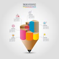 Modèle d&#39;infographie de l&#39;éducation option en 6 étapes. Vecteur de conception infographique Timeline.