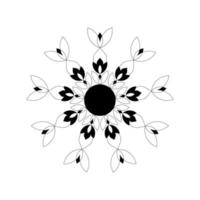 vecteur de conception graphique de mandala de fleur en illustration vecteur premium