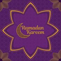 ramadan kareem avec une couleur de fond violet vecteur