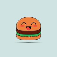 doodle burger illustration pour les livres pour enfants, les autocollants, le contenu social des médias de restaurant ou autres. vecteur