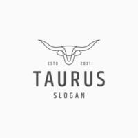 modèle de conception d'icône logo taurus line art vecteur