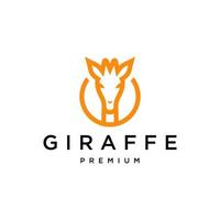 modèle de conception d'icône de logo de tête de girafe vecteur
