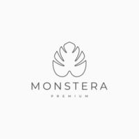 modèle de conception d'icône logo monstera vecteur
