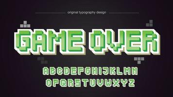 lettres isolées de dessin animé pixel vert vecteur
