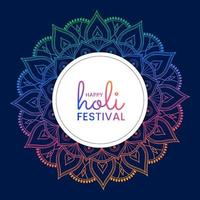 happy holi fête hindoue indienne des couleurs avec mandala vecteur