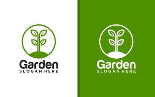 pelle pelle avec feuille plante ligne jardin plantation culture ferme logo design vecteur