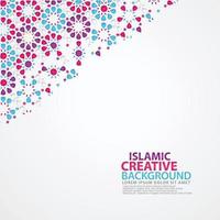 modèle de fond de carte de voeux de conception islamique avec des détails colorés ornementaux d'ornement d'art islamique en mosaïque florale vecteur