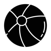 icône de glyphe de ballon de plage vecteur