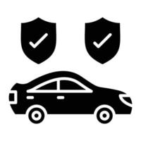 icône de glyphe de sécurité de voiture vecteur