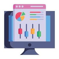 graphique d'affaires, icône plate de statistiques vecteur