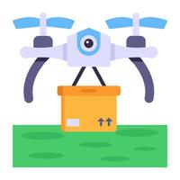 télécharger l'icône plate premium de la livraison par drone vecteur