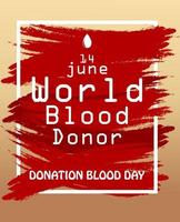 bannière de la journée mondiale du donneur de sang.vecteur vecteur