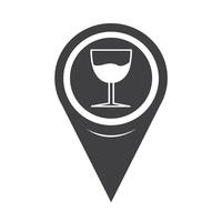 Carte Pointer Glass Drink Icon vecteur