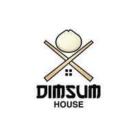 logo de la maison dimsum sur fond blanc vecteur