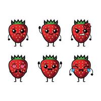 illustration vectorielle de fraise mignon personnage vecteur