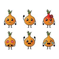 mignon, orange, oignon, caractère, vecteur, illustration