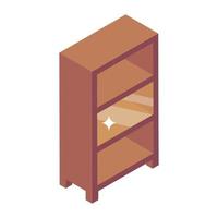 une armoire de bureau, icône d'armoire en bois dans un style isométrique vecteur
