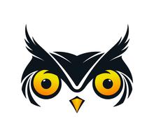 Icône de visage de hibou vecteur