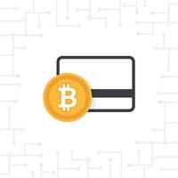 paiement bitcoin en vecteur de conception plate. icônes bitcoin de paiement, retrait, espèces et transfert. technologie de crypto-monnaie