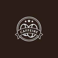 logo de café vintage vectoriel en couleur blanche