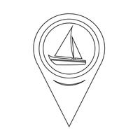 Carte Pointer Sailing Boat Icon vecteur