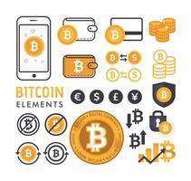 éléments de conception de bitcoins vecteur