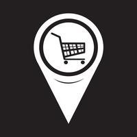 Carte Pointeur Shopping Cart Icon vecteur