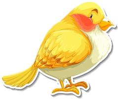 autocollant de dessin animé animal mignon oiseau jaune vecteur