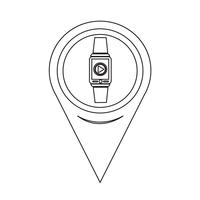 Icône de pointeur de carte Smartwatch Wearable vecteur